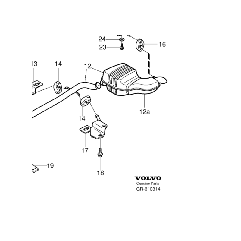 VOLVO S60 V70 XC70 wydech tłumik końcowy D5244T OE 31261868
