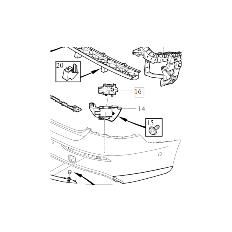 VOLVO S60 III lewa pokrywa modułu BLIS zderzak tył OE 32227723