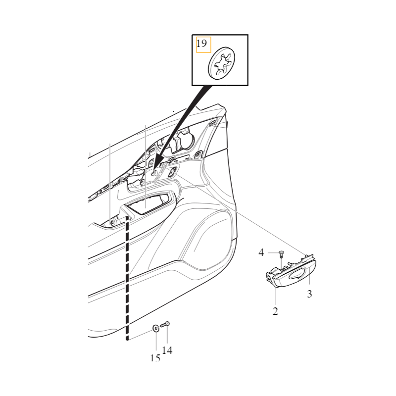VOLVO XC90 II XC60 II spinka mocowanie klamki wewnętrznej OE 987175