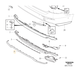 VOLVO S60 III V60 II spoiler listwa zderzaka tył R-Design OE 39796964