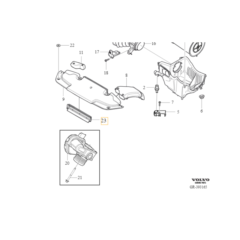 VOLVO V40 V40CC zaślepka dolotu powietrza OE 31370172