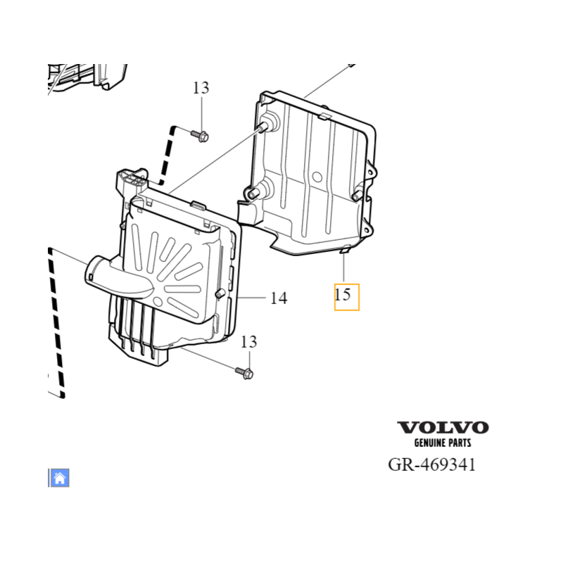 VOLVO S60 III V60 II obudowa tył pokrywa sterownika komputera OE 31657214