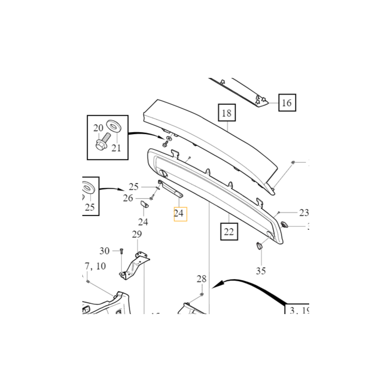 VOLVO V90 V90CC XC60 II uchwyt rączka zamykania klapy bagażnika OE 32131022