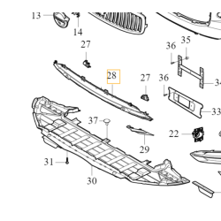 VOLVO S90 S90L V90 dolna środkowa atrapa kratka zderzaka OE 32227521