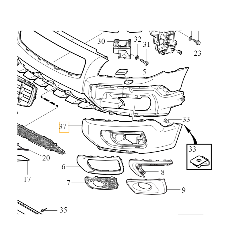 VOLVO XC70 oryginalny lewy narożnik kratka zderzak przód OE 31378965