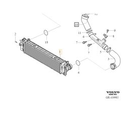 VOLVO EX40 XC40 chlodnica powietrza dolot intercooler OE 31439780 32249933