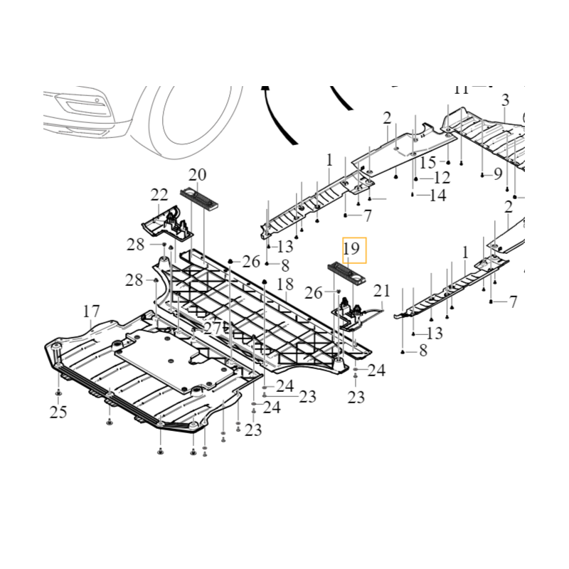 VOLVO C40 EX40 XC40 EV lewy wspornik płyty osłony przód OE 32241089