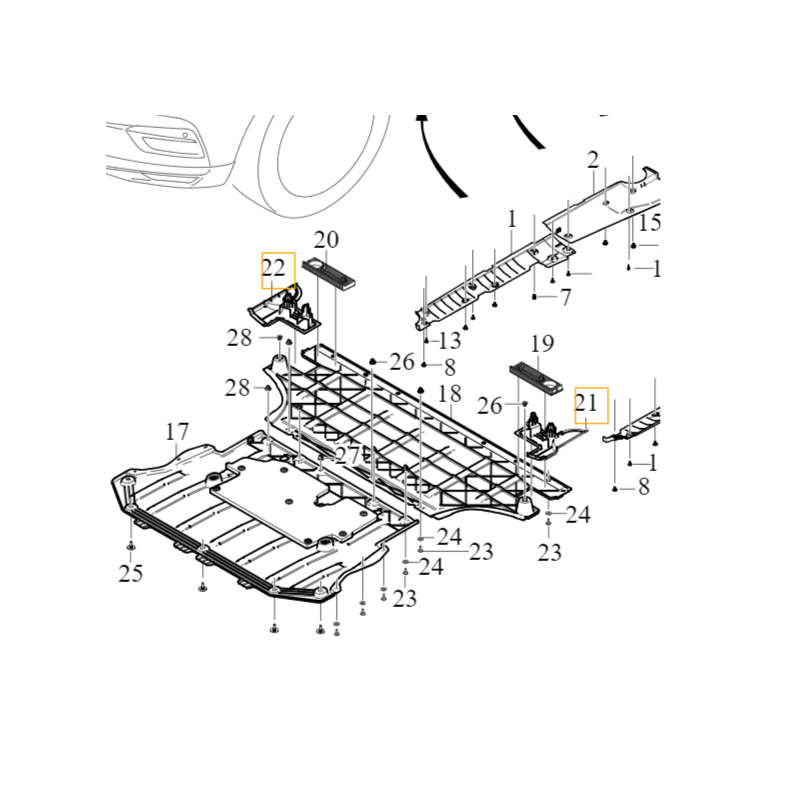 VOLVO C40 EX40 XC40 EV prawa osłona pokrywa podłogi przód OE 32289135