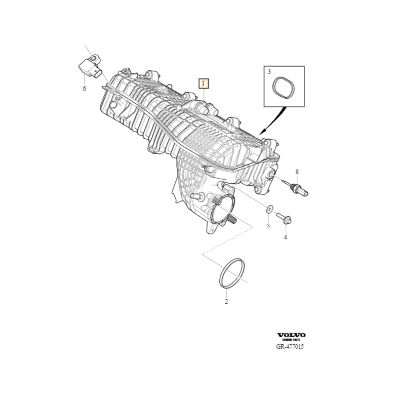 VOLVO S60 V60 S90 V90 XC60 XC90 II kolektor ssący dolotowy OE 32232813