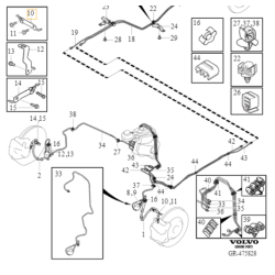 VOLVO C40 XC40 wspornik zewnętrzny przewód hamulcowy lewy przód OE 32221210
