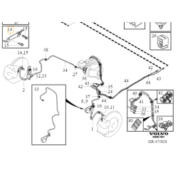 VOLVO C40 XC40 wspornik zewnetrzn przewód hamulcowy prawy przód OE 32221212