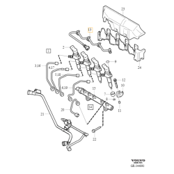 VOLVO C30 S40 V40 V50 S80 V70 przewód paliwowy przelew wtryskiwaczy 1.6D OE