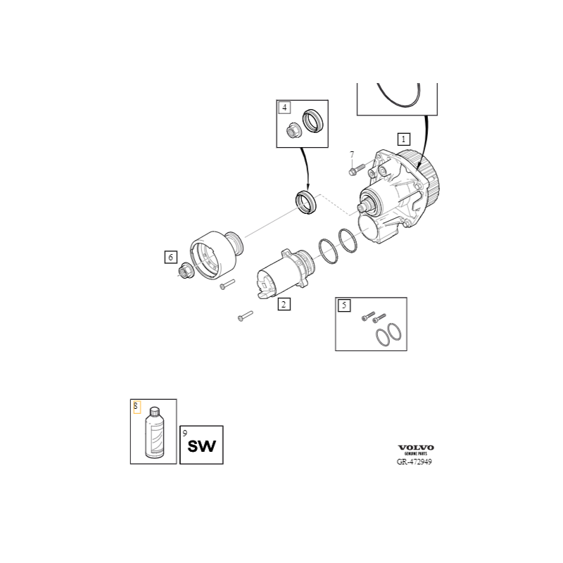 VOLVO S60 V60 S90 V90 XC60 XC90 II olej sprzęgło AOC haldex 1L OE 32240904