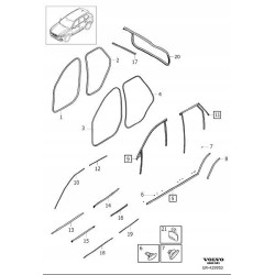 VOLVO XC60 II uszczelka drzwi tylna lewa prawa OE 32245064 31108802