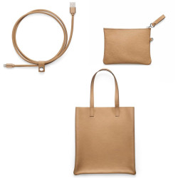 VOLVO skorzana torba etui torebka amber kabel przewod zestaw prezent OE