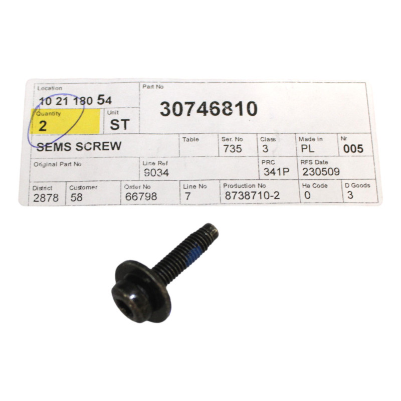 VOLVO oryginalna sruba lampy reflektora M6x25 OE 30746810