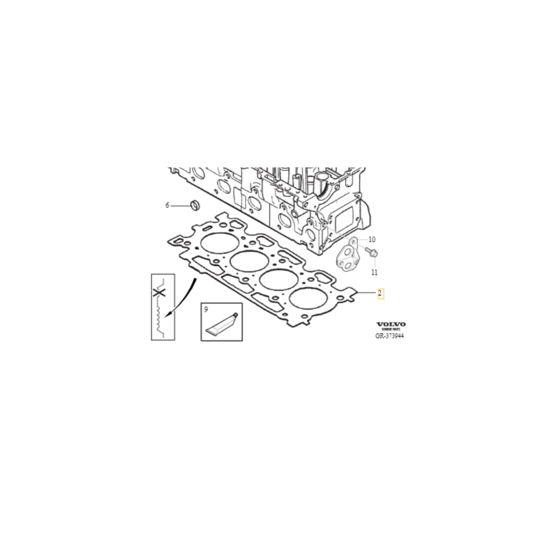 VOLVO C30 S40 V50 S80 V70 oryginalna uszczelka glowicy 1.6D 1.25mm OE