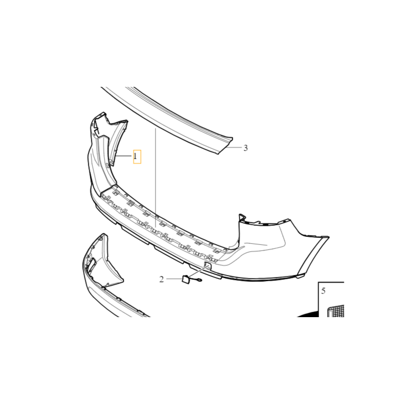 VOLVO XC60 I (09-17) tylny zderzak pokrywa gora do lakierowania OE