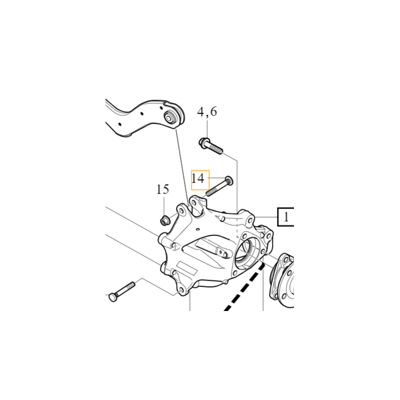 VOLVO C40 XC40 sruba wahacza tyl M12x75 OE