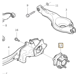 VOLVO V40 V40CC piasta kola tyl lozysko zestaw OE