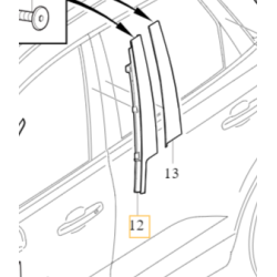 VOLVO XC60 II lewa listwa slupka B drzwi przod kierowcy piano black OE