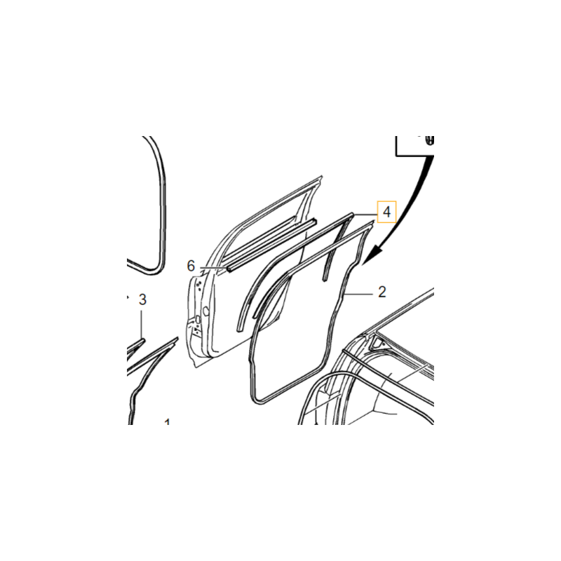 VOLVO V70 XC70 uszczelka prowadzaca szybe drzwi tyl lewy OE