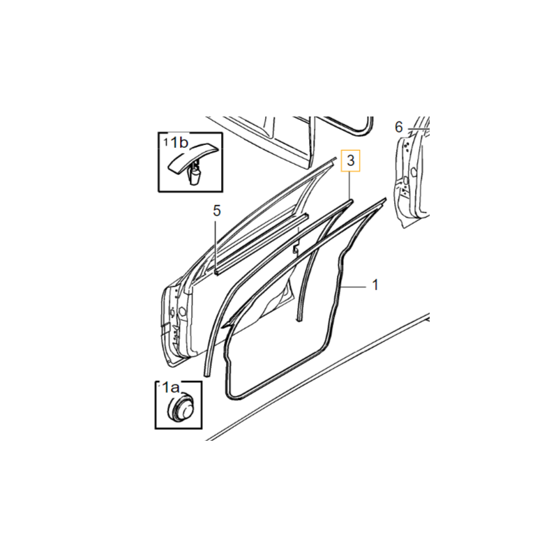 VOLVO S60 V70 XC70 uszczelka prowadzaca szybe drzwi przod prawy OE