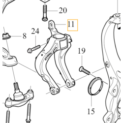 VOLVO S60 III V60 II lewe widelki uchwyt amortyzatora przod OE