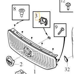 VOLVO XC40 wspornik kamery klips atrapy zderzaka przod OE