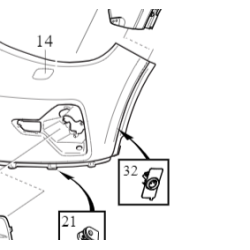 VOLVO XC40 prawy wspornik koszyk czujnika parkowania zderzak przod OE