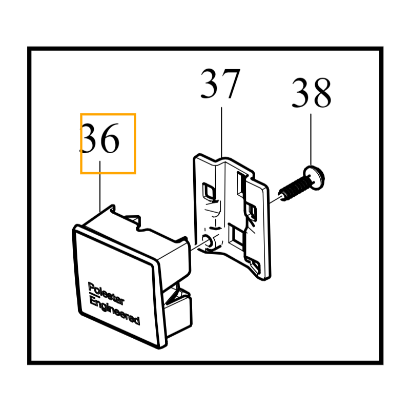 VOLVO XC60 II znaczek na grill logo Polestar Enginereed + mocowanie OE
