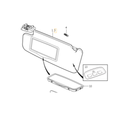 VOLVO C30 lewy slonecznik oslona podswietlana OE