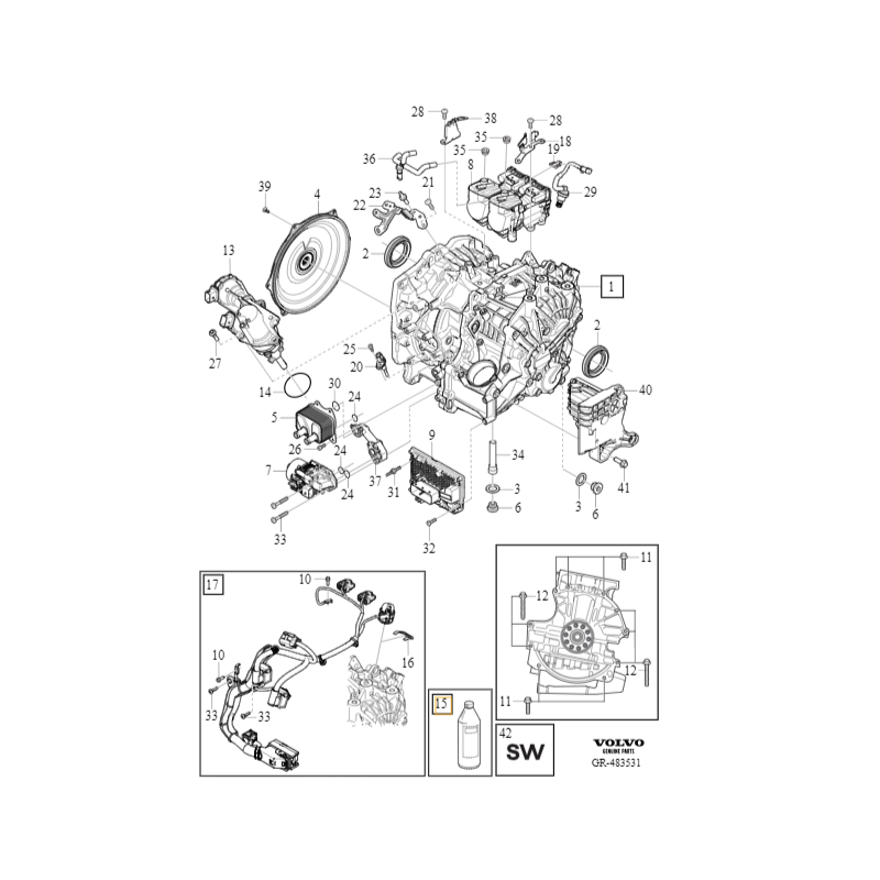 VOLVO S60 V60 XC40 olej automatycznej dwusprzeglowe skrzyni biegow D2 4L OE