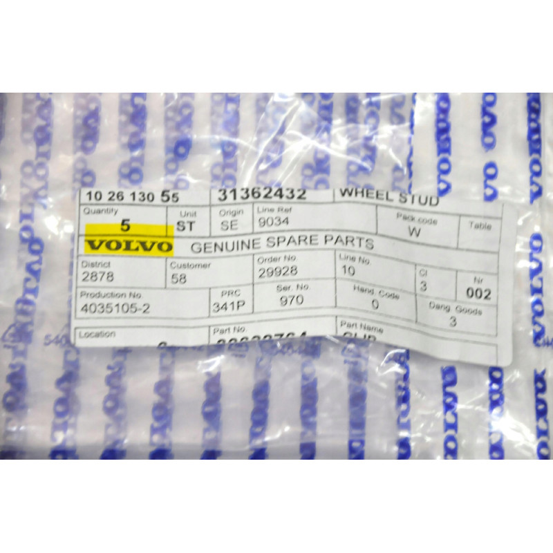 VOLVO S80 V70 XC70 sruba kola felgi aluminiowej OE