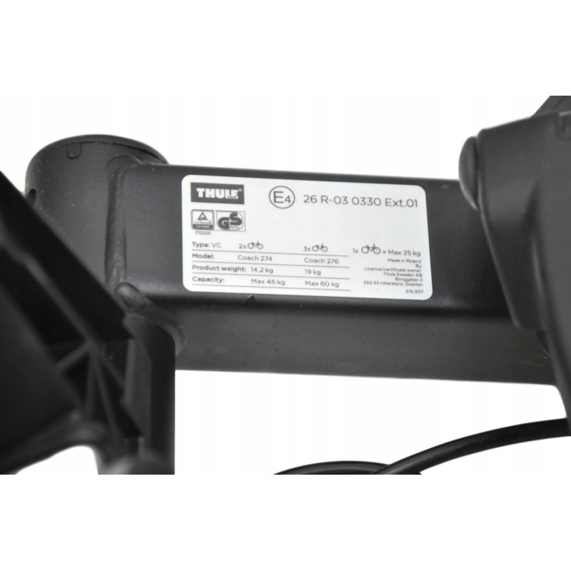 VOLVO THULE Coach 276 bagaznik na hak 3 rowery OE