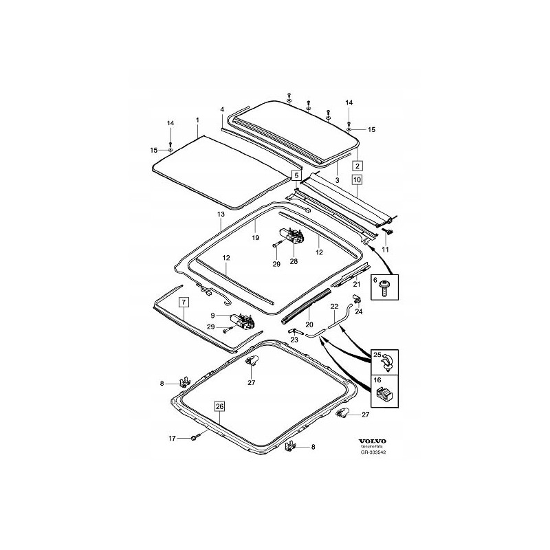 VOLVO XC60 odboj stoper szyberdachu 31278338 OE