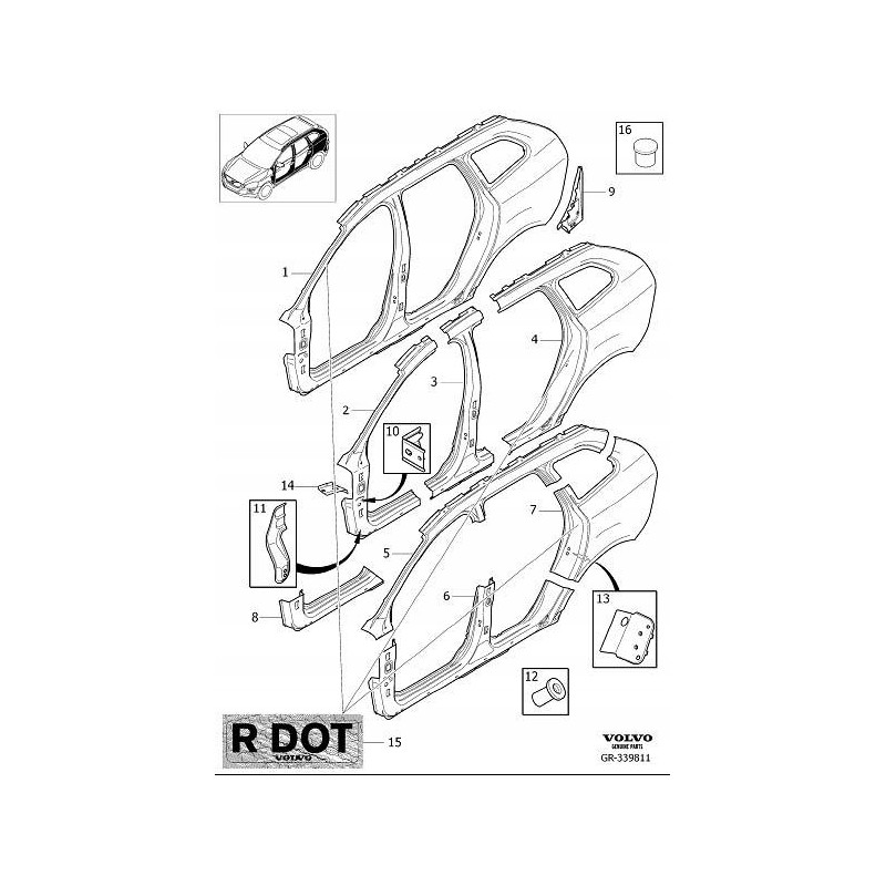 VOLVO XC60 slupek przedni prawy A poszycie OE 31214312