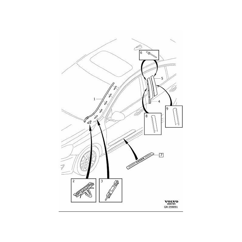 VOLVO S60 V60 spinka szyby czolowej 31333165 OE