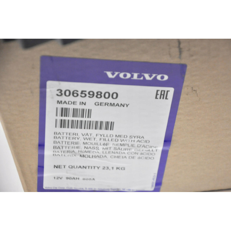 VOLVO S60 V70 XC70 akumulator oryginal 800A 90Ah