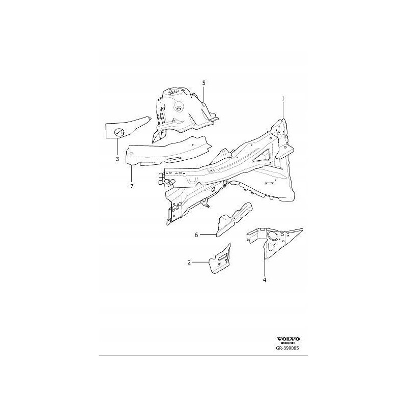 VOLVO S60 V60 S90 V90 lewy wspornik podluznicy OE 31420630