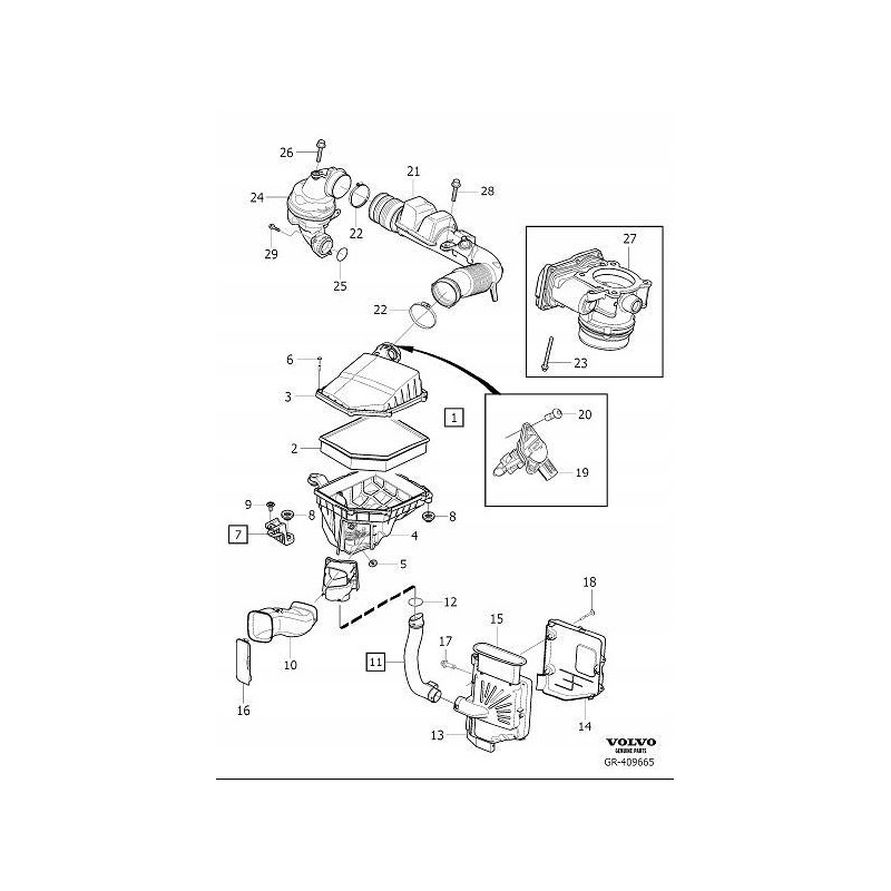 VOLVO XC40 XC60 XC90 oring uszczelka rezonatora OE 30622562