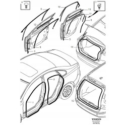 VOLVO S40 V50 uszczelka przednich lewych drzwi OE 30799622