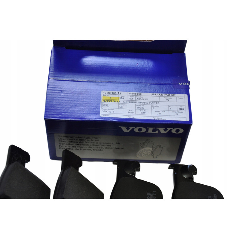 VOLVO S60 V60 XC60 oryginal klocki hamulcowe przod 31658359