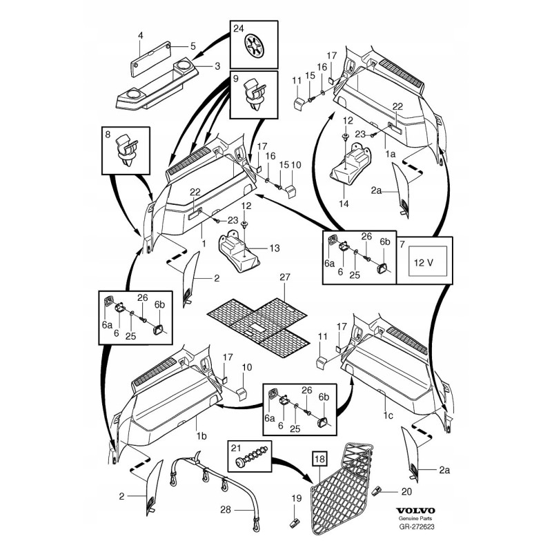 VOLVO XC90 zaslepka boczka bagaznika oryginal OE 39873778