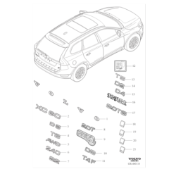VOLVO S60 V70 XC70 S80 XC60 emblemat 2,4D OE