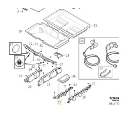 VOLVO XC90 II prawy wspornik podlogi bagaznika 32353203