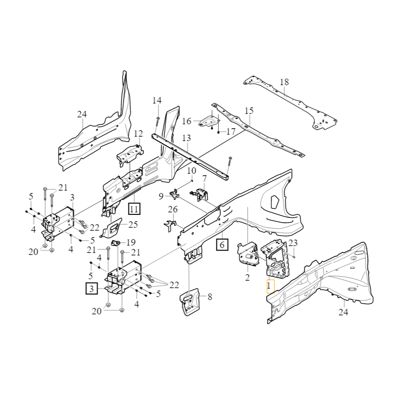 VOLVO S90 V90 II wspornik lewej podluznicy 31440200