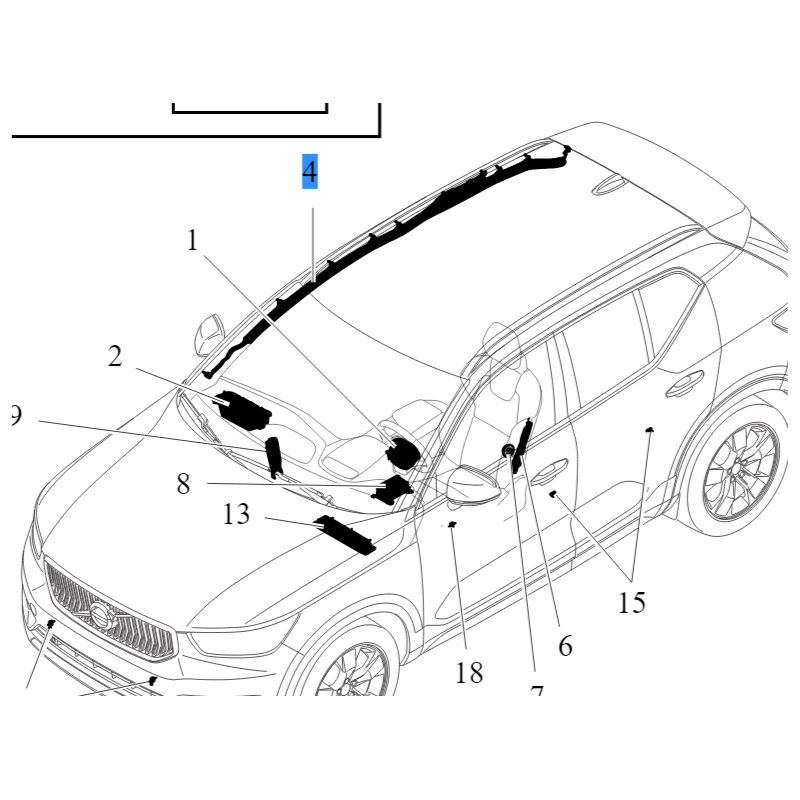 VOLVO XC40 lewa kurtyna...