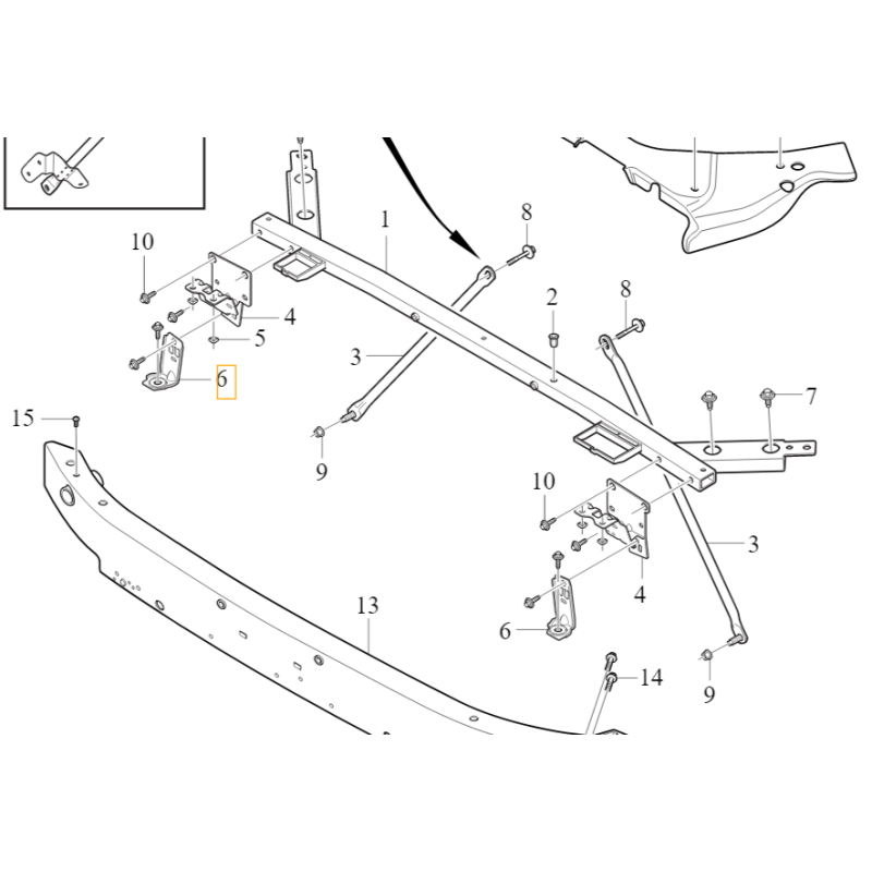 VOLVO S60 III V60 II prawy wspornik belki wzmocnienia przod 31651846