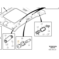 VOLVO V60 XC60 zaslepka siatki podsufitki OE 39820355